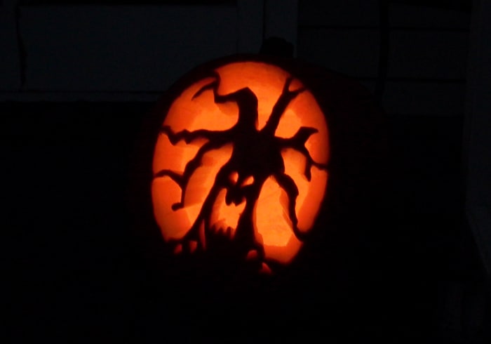 Jack-o-lantern designs are no longer just faces. Spooky Halloween scenes are commonly found carved into pumpkins.