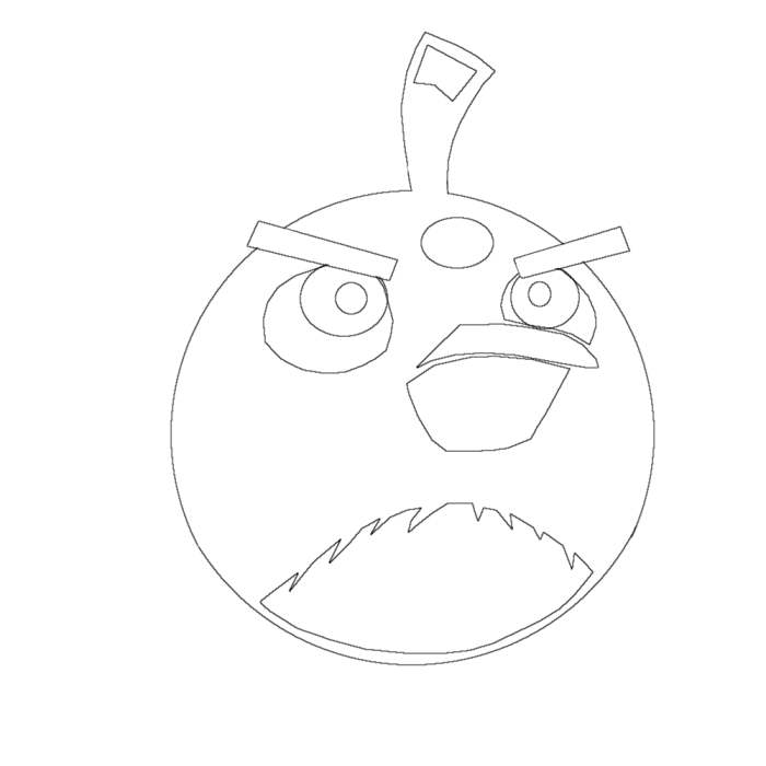 Angry Black Bird for tracing, printing for coloring in, useful when you have too many other things to do anyway.