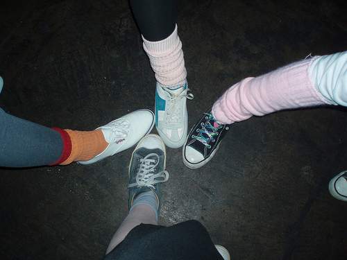 Lots of 80's style socks -- look at the Orange and Red scrunch socks. Swap colors on the opposite foot (to red and orange) to complete the 80's look. CC BY-ND 2.0, via Flickr.