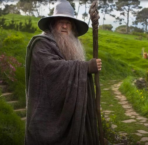 Ian McKellan portrays Gandalf the Grey: what modern people associate most commonly with his appearance.