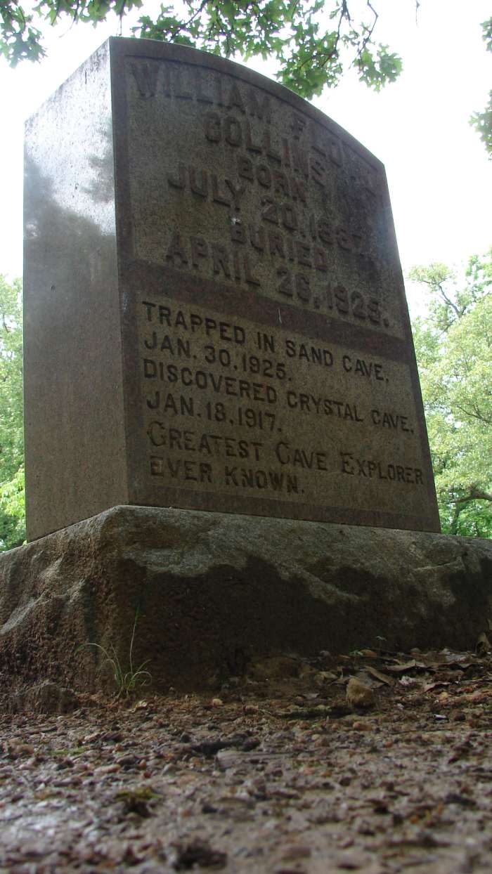 Floyd Collins grave site in Flint Ridge Cemetery. The National Park Services re-interred him there on March 24, 1989.