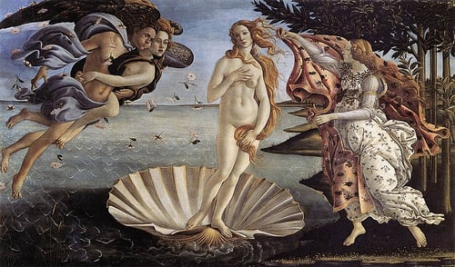 Botticelli's Venus also had an outlandishly proportioned body... an elongated neck and torso with freakishly long feet.