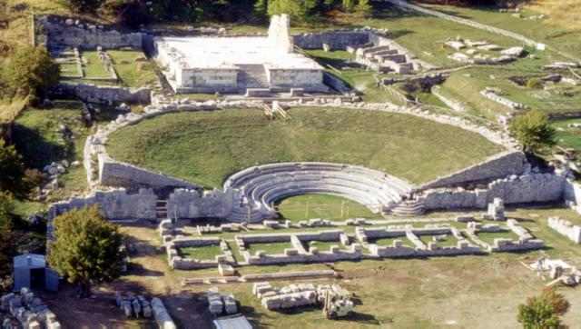 The ruins of Pietrabbondante today in the region of Molise and a Samnite city.