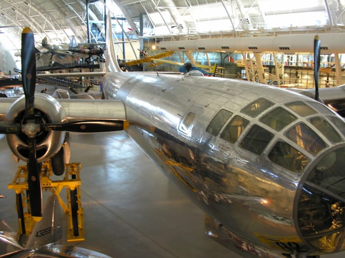 The B-29 Enola Gay at the Udvar-Hazy Center, Centreville, VA, June 4, 2010. The Enola Gay dropped the atomic bomb on Hiroshima.