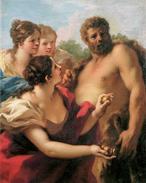 Hercules with the "Heathers" and the golden apples.