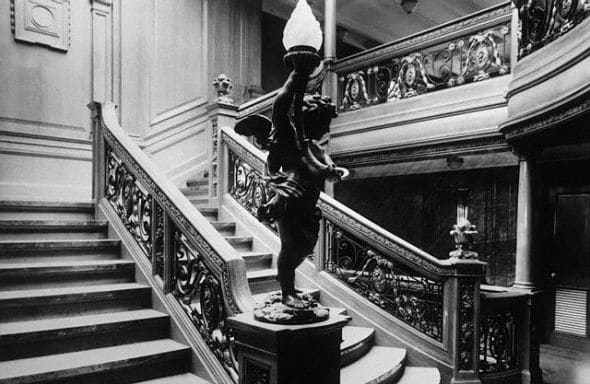 Grand Staircase : Olympic (Titanic's sister ship) Image on the site: Best Resources on the Titanic for Kids: Science, Social Studies, Reading & Writing