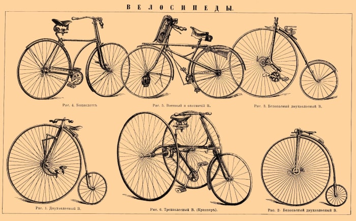 Examples of the types of bicycles that would have been similar to those used on one of the first reported cycling tours from Liverpool to London.