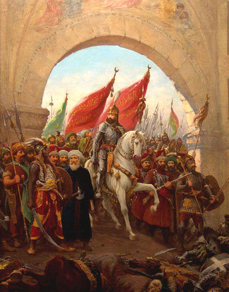 The fall of Constantinople in 1453 to Mehmet the Conqueror and the Ottoman Turks marked the final end of the Roman Empire after nearly 1500 years of existance.