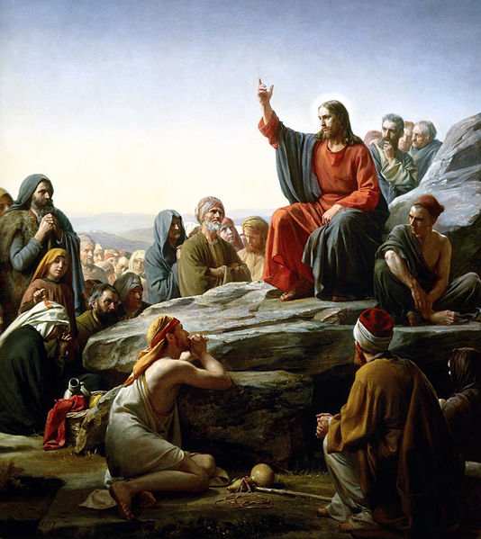 Jesus Christ delivering his famous Sermon on the Mount at a time when the Roman Empire was at the height of its power.