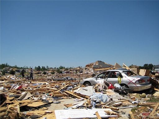 Destroyed neighborhood after Hackleburg-Phil Cambell, AL tornado
