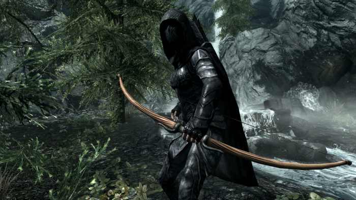 Bow of Shadows by Artisanix adds a Morrowind inspired bow to Skyrim. Picture courtesy of Skyrim Nexus, Bethesda and Zenimax.