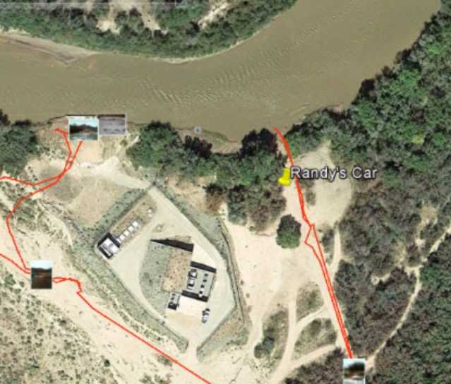 Where Randy's car was parked for 15 days. This is also where he pushed off on the raft...supposedly.