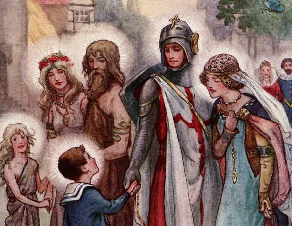 Here we show a portion of 'Thou art welcome to the Peace Land, little comrade!' - it is from the suite prepared by Frank C Pape published in ''As It Is In Heaven'' (1912).
