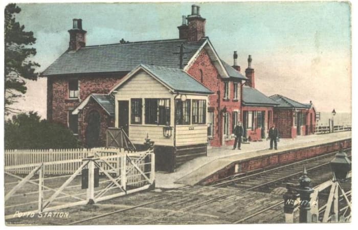 Potto Station early in the 20th Century - some time after closure the station buildings were taken over by a road haulage company, 'Prestons of Potto'