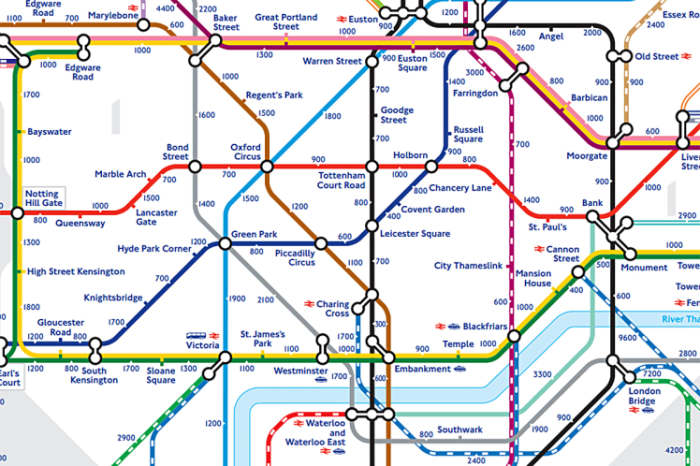 London Underground Central Area - Monument Station is on the centre right side, a useful starting point if you want to begin the route shown above