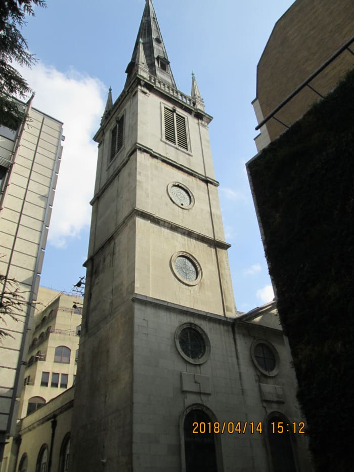 Following a raised walkway and stepping onto the stone edging gives this head-on view before following the pedestrianised street towards London Bridge where...
