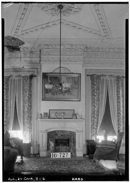 Some say this house is haunted, but Cahaba, Al. is definitely a ghost town. FIREPLACE AND MANTEL (LIVING ROOM) - Kirkpatrick House, Oak Street, Cahaba, Dallas County, AL.