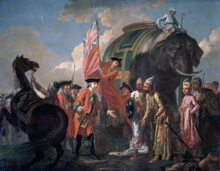 Robert Clive's victory at the Battle of Plassey in 1757 AD established the British East India Company as a military power as well as a commercial one.