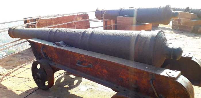 The row of Cannons at the Fort terrace, keeping a vigil and ready to protect from unwanted intruders.