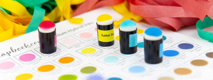 Ink daubers are another way you can make your ink swatches. The daubers cab=n be labeled , stored and used agian
