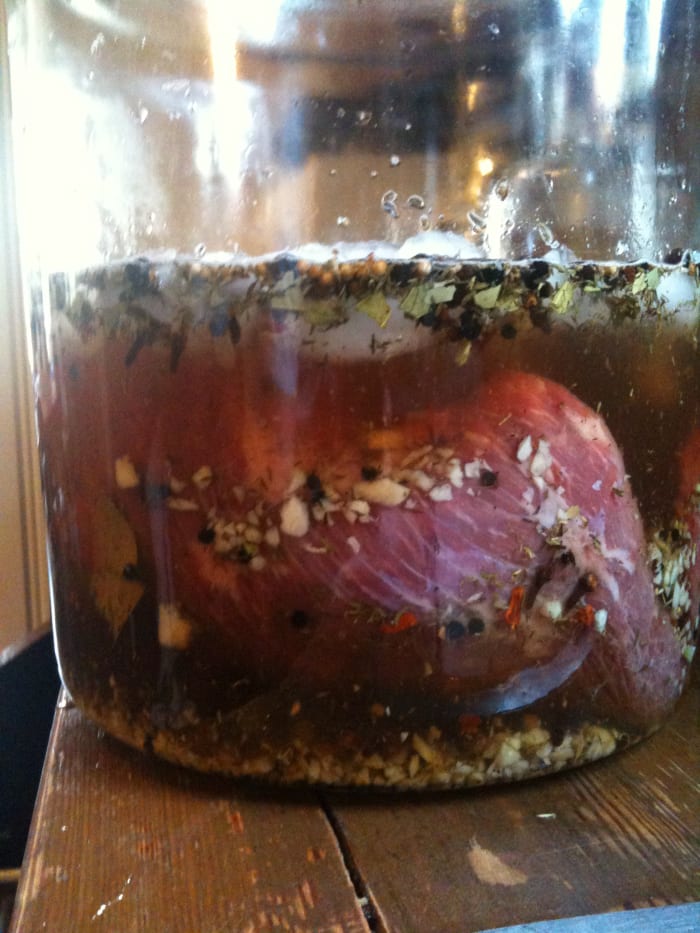 Brining a whole beef brisket for several days is the key to the incredible flavor of good, delectable, tender pastrami.