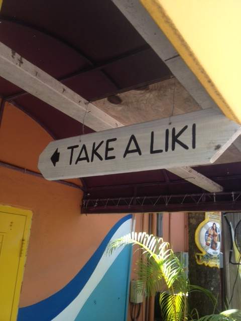 Tiki Bars ae not just for eating and drinking. They are also designed to entertain you. As implied here, every Tiki Bar must have a place for the patrons to take a Liki!