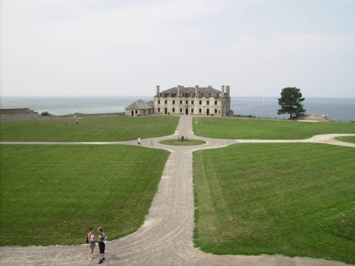 Parade ground in front of the French Castle where some have claimed to have seen the headless ghost of the young officer who lost the duel wandering around on dark nights.
