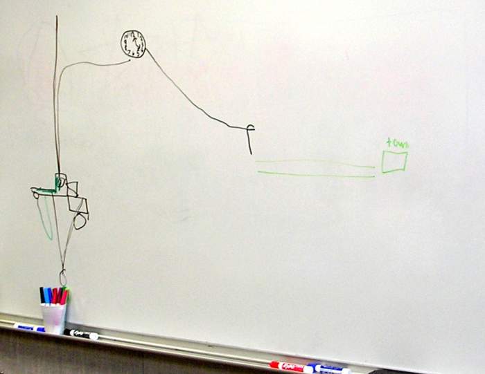One of my students went through a big obsession with the Back to the Future movies and frequently drew variations of this movie scene. How can you not love that?
