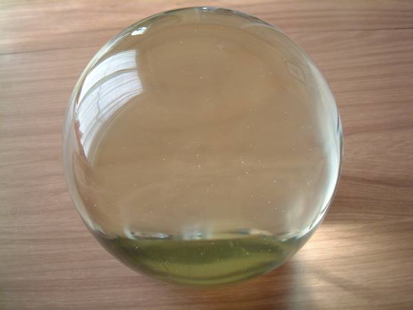 I was given a leaded glass ball by a relative. It came to her from a woman who really used it for divination. The bottom is cut so it sits by itself.