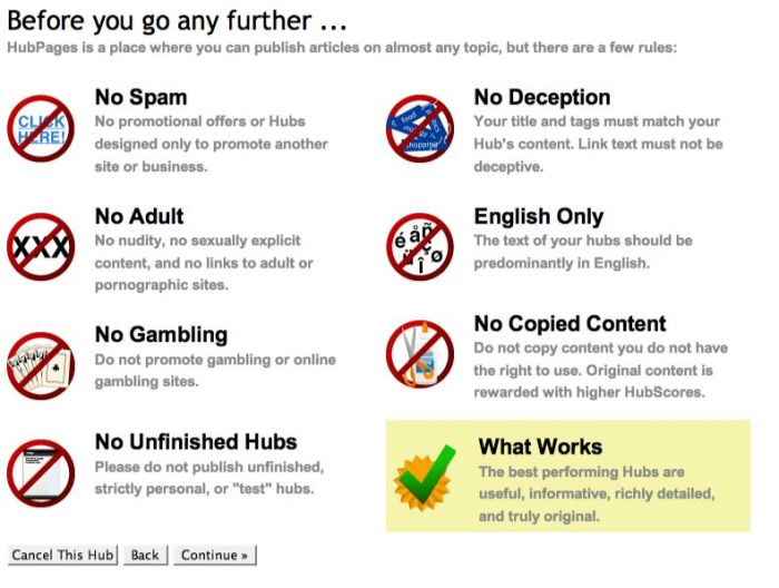 All of the above types of content can result in a Hub being flagged and reviewed (or unpublished) by the HubPages admin team.