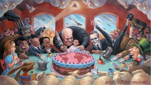 This Copyright image is used with the consent of the artist, Mark Bryan. He is a wonderful artist, humorous, political and technically brilliant. Have a look at his website