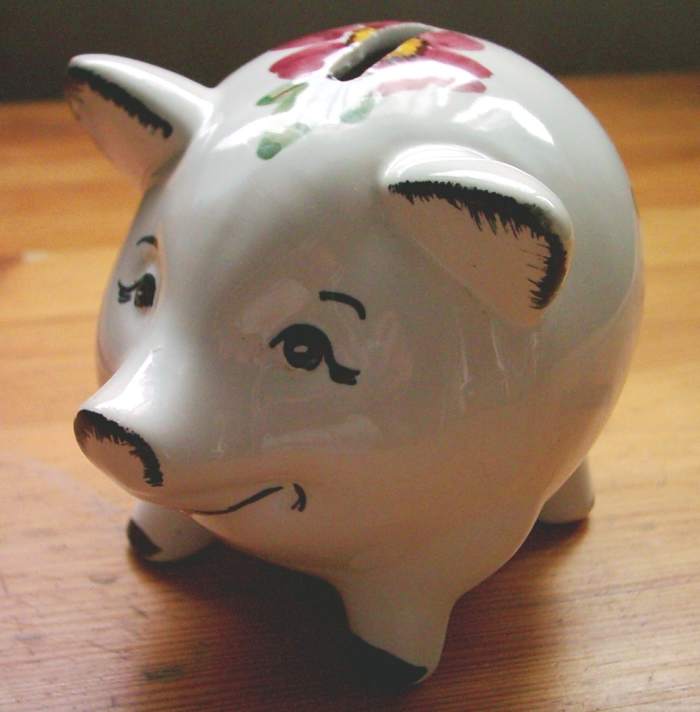 A piggy bank, circa 1970's.