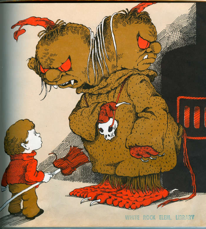 The Whatzit from Dick Gackenbach's classic book is the story of a monster bully and Harry, a boy who faces his fears...with the kitchen broom!
