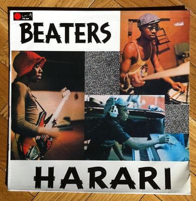When the Beaters chaged their name to Harari- on album cover - from left to right- Alec Khaoli(red Hat; Selby Ntuli, on keyboards and Sipho Mabusi on drums(not in Picture is Saitana)