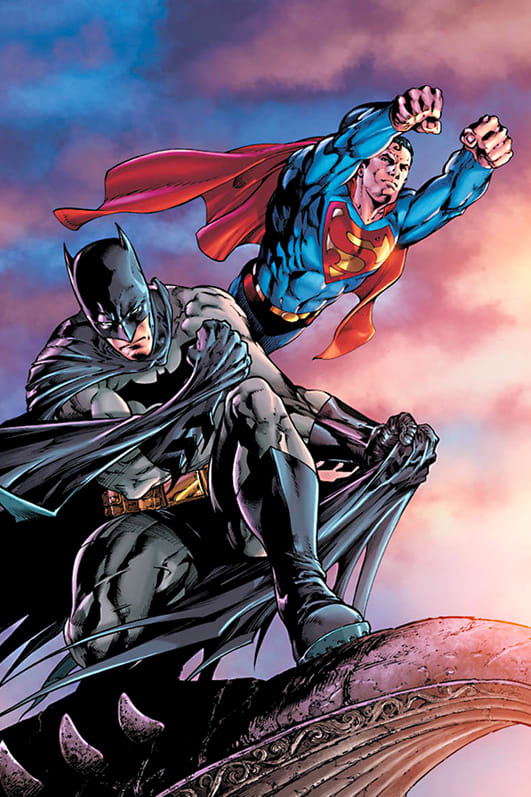 A fundamental difference - Superman flies through the air faster than a speeding bullet while Batman stands on something