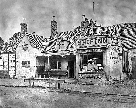 The legendary Ship Inn, thought to be Rupert's headquarters during the battle, survived until the late 19th century. Long enough for it to be photographed.