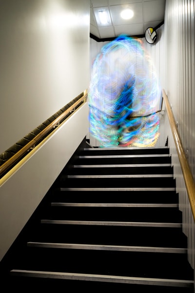 Hernan's camera makes it possible to see wireless networks around us using Kirlian photography. The device represents wireless signals in colors.