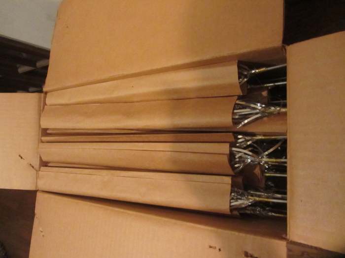 Inside the Box of the 1960 Pom Pom Sparkler Christmas Tree ... as you can see they paid a great deal of attention to keeping these branches safe by packing them in individual rappers.
