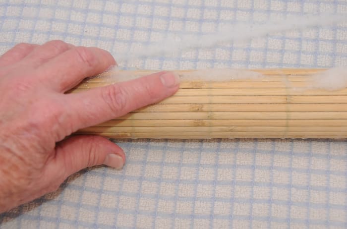 Rolling the final layer - take care to roll until there is absolutely no risk of the project falling apart because it has not been fulled enough.