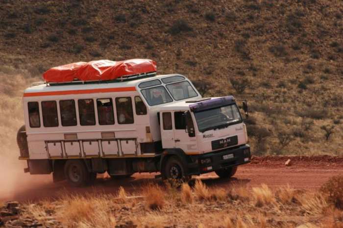 Budget safaris use the so called Overlander. Overlanders are the main cause of wash boards.