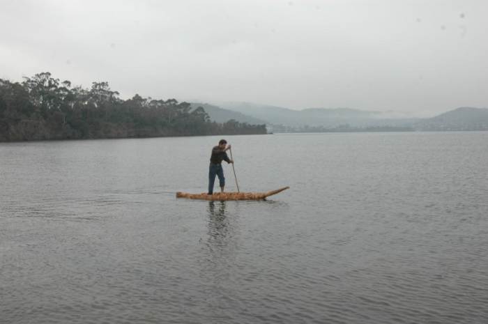 canoe replica of the Tasmanian type. Originally posted at http://www.aboriginalheritage.tas.gov.au/canoes