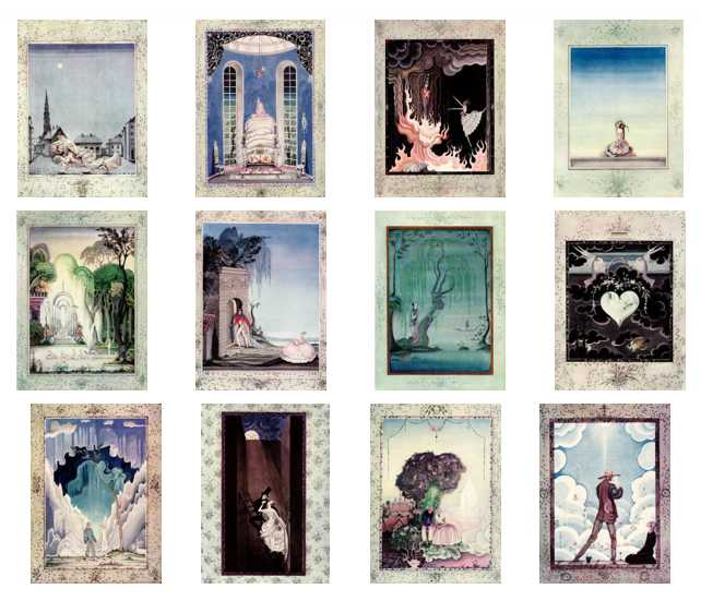 Here we show each of the color designs by Kay Nielsen from his suite for "Fairy Tales by Hans Anderson" (1923).
