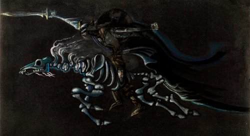 Here we show a design attributed to Kay Nielsen from the "Night on Bald Mountain" sequence of Disney's "Fantasia" (1940).