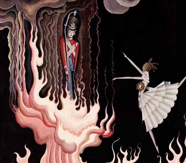 Here we show a portion of 'The Hardy Tin Soldier' - a design by Kay Nielsen from his suite published in "Fairy Tales by Hans Anderson" (1923).