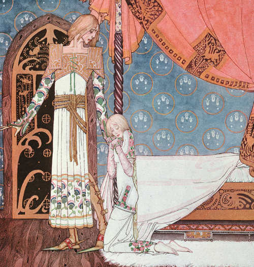 Here we show a portion of '"Tell me the way, then," she said, "and I'll search you out"' - a design by Kay Nielsen from his suite published in "East of the Sun and West of the Moon" (1914).