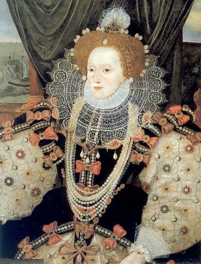 Symbolism is rife in this famous image of Queen Elizabeth I. Pearls - symbolic of purity - decorate the queen's head and gown.