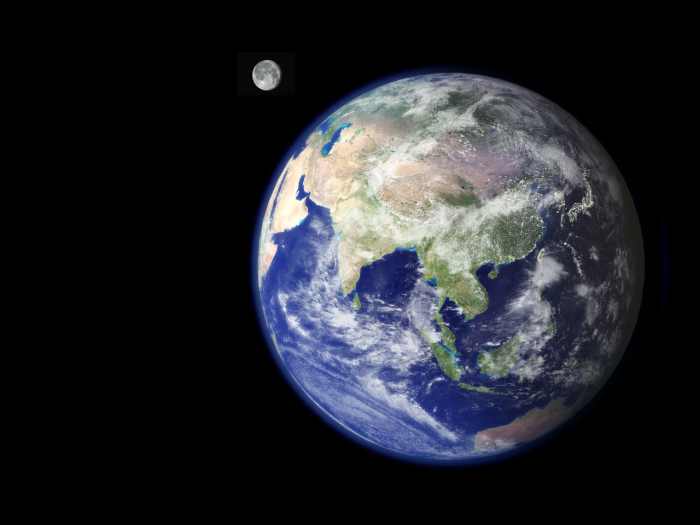 Earth as pictured from space.