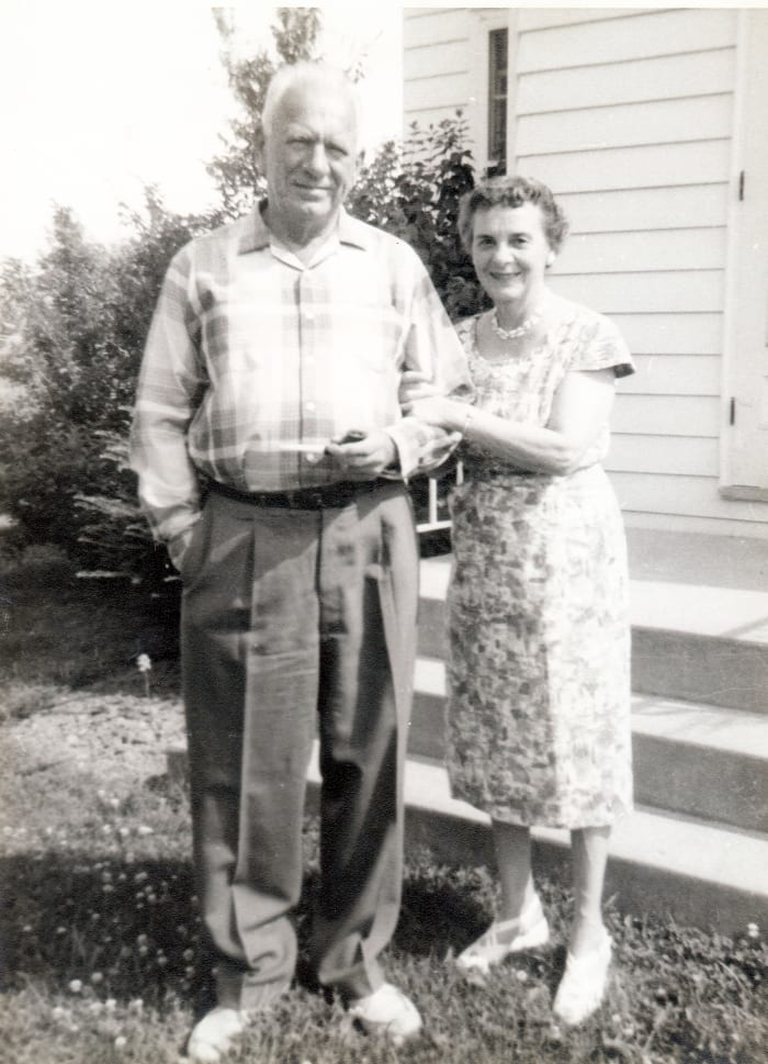 A photo that I took of my grandparents with my first Brownie camera prior to us moving to Texas in 1960.