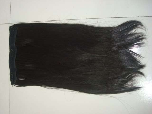 Hair extension for a hair weave. These are often obainted from Indian temples, where the hair is sacrificed by worshipers.