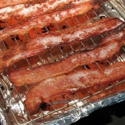 Cooking bacon in the oven is absolutely the easiest way to prepare this very popular food. I freeze the leftovers in a "zipper"-type plastic bag!
